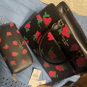 Kate spade(Madison ditsy rose toss)purse and wallet brand new tags included